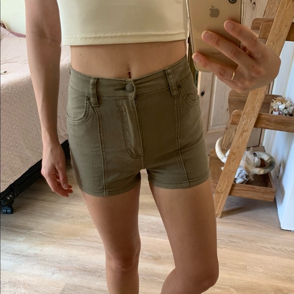 Billabong Women’s U Know Me high waist shorts green 24 - Picture 7 of 8